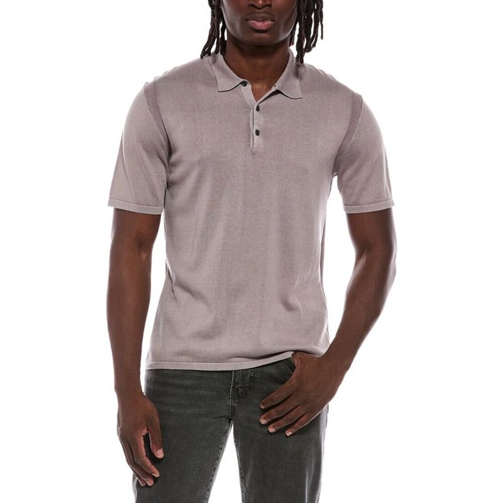 John Varvatos Mens Canon Polo Sweater, Purple